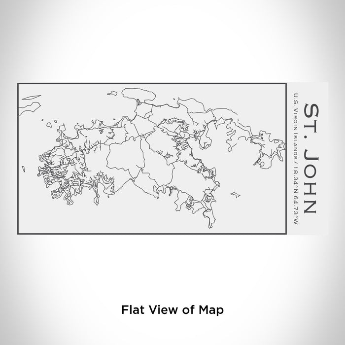 Rendered View of St. John U.S. Virgin Islands Map Engraving on 17oz Stainless Steel Insulated Cola Bottle in White