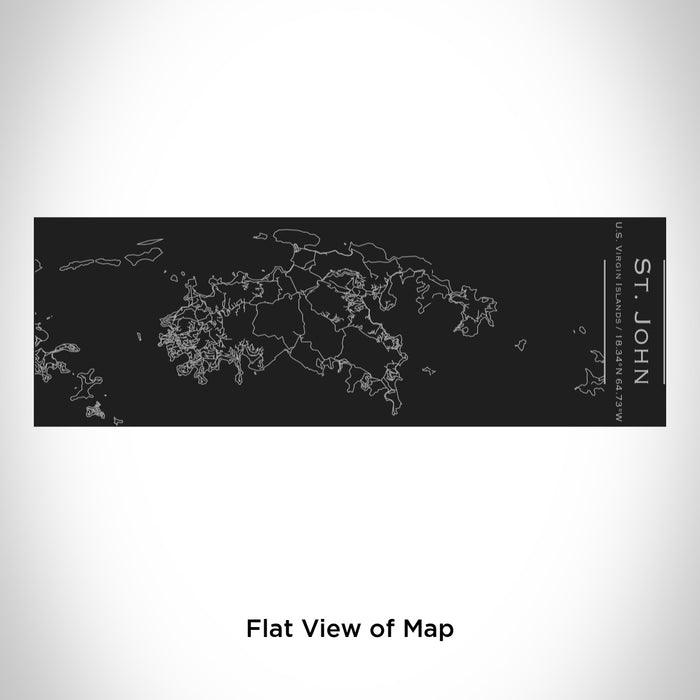 Rendered View of St. John U.S. Virgin Islands Map Engraving on 10oz Stainless Steel Insulated Cup with Sliding Lid in Black