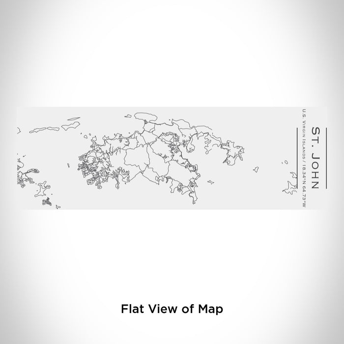 Rendered View of St. John U.S. Virgin Islands Map Engraving on 10oz Stainless Steel Insulated Cup with Sliding Lid in White