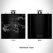 Rendered View of St. John U.S. Virgin Islands Map Engraving on 6oz Stainless Steel Flask in Black