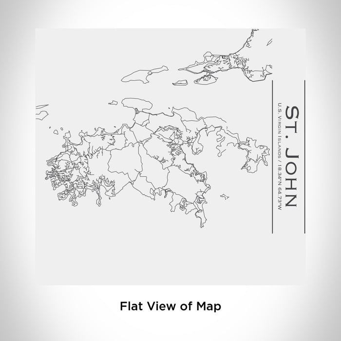 Rendered View of St. John U.S. Virgin Islands Map Engraving on 17oz Stainless Steel Insulated Tumbler in White