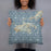 Person holding 18x18 Custom St. John U.S. Virgin Islands Map Throw Pillow in Woodblock