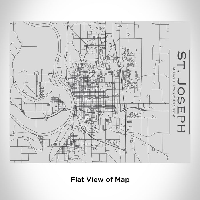 Rendered View of St. Joseph Missouri Map Engraving on 20oz Stainless Steel Insulated Bottle with Bamboo Top