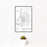 12x18 St. Joseph Missouri Map Print Portrait Orientation in Classic Style With Small Cactus Plant in White Planter