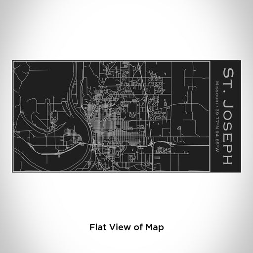 Rendered View of St. Joseph Missouri Map Engraving on 17oz Stainless Steel Insulated Cola Bottle in Black