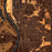 St. Joseph Missouri Map Print in Ember Style Zoomed In Close Up Showing Details