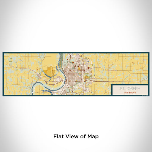 Flat View of Map Custom St. Joseph Missouri Map Enamel Mug in Woodblock