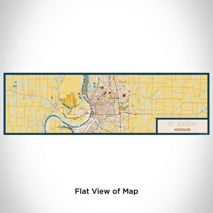 Flat View of Map Custom St. Joseph Missouri Map Enamel Mug in Woodblock
