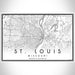 St. Louis Missouri Map Print Landscape Orientation in Classic Style With Shaded Background