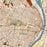 St. Louis Missouri Map Print in Woodblock Style Zoomed In Close Up Showing Details