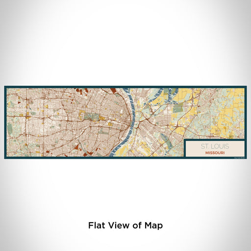 Flat View of Map Custom St. Louis Missouri Map Enamel Mug in Woodblock