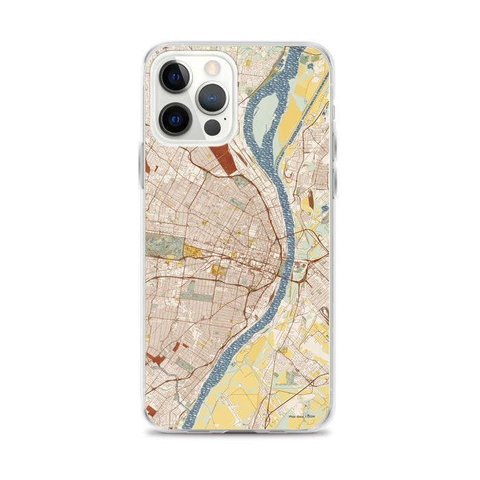 Custom St. Louis Missouri Map iPhone 12 Pro Max Phone Case in Woodblock