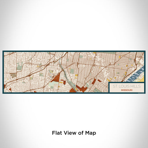 Flat View of Map Custom St. Louis Hills Missouri Map Enamel Mug in Woodblock