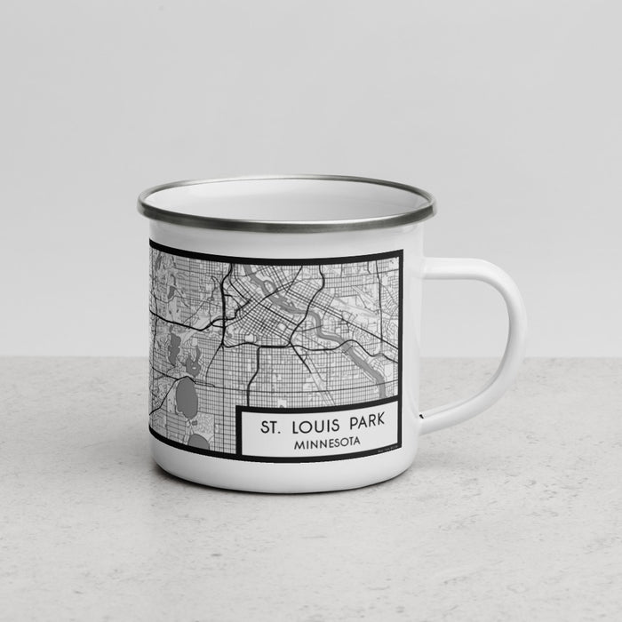 Right View Custom St. Louis Park Minnesota Map Enamel Mug in Classic