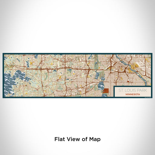 Flat View of Map Custom St. Louis Park Minnesota Map Enamel Mug in Woodblock