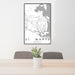24x36 St. Marys Georgia Map Print Portrait Orientation in Classic Style Behind 2 Chairs Table and Potted Plant