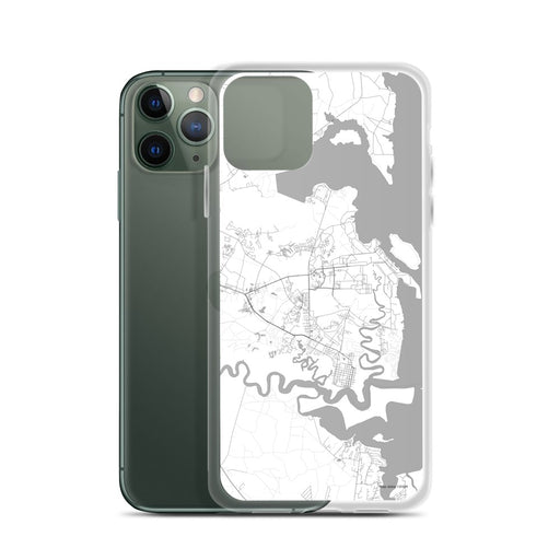 Custom St. Marys Georgia Map Phone Case in Classic on Table with Laptop and Plant