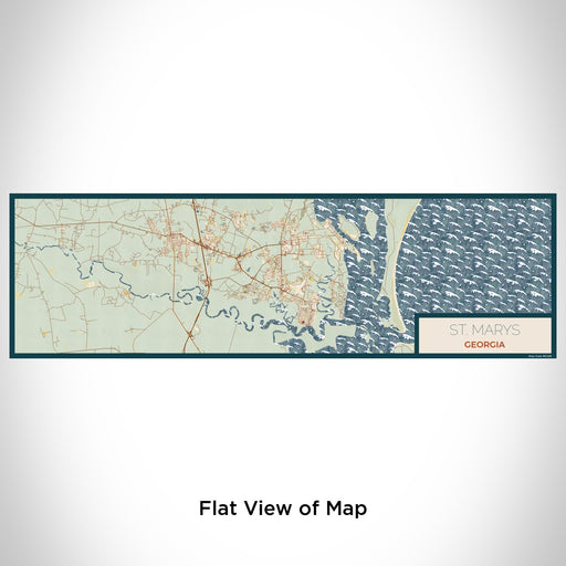 Flat View of Map Custom St. Marys Georgia Map Enamel Mug in Woodblock