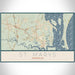 St. Marys Georgia Map Print Landscape Orientation in Woodblock Style With Shaded Background
