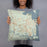 Person holding 18x18 Custom St. Marys Georgia Map Throw Pillow in Woodblock