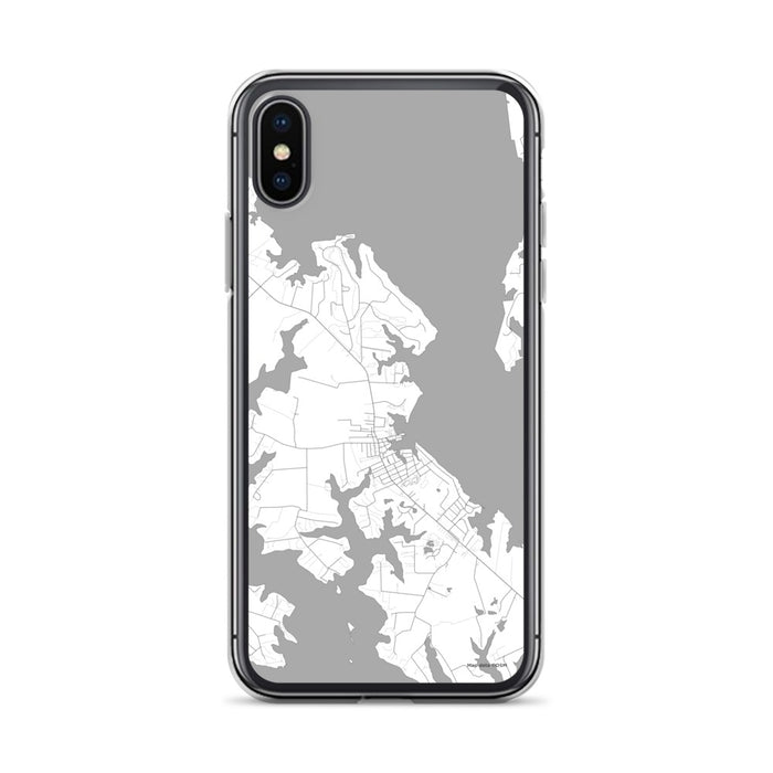 Custom iPhone X/XS St. Michaels Maryland Map Phone Case in Classic