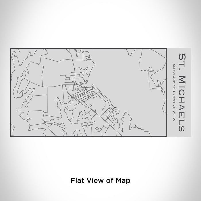 Rendered View of St. Michaels Maryland Map Engraving on 17oz Stainless Steel Insulated Cola Bottle