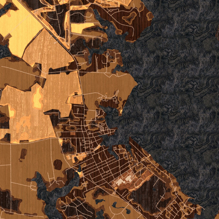 St. Michaels Maryland Map Print in Ember Style Zoomed In Close Up Showing Details