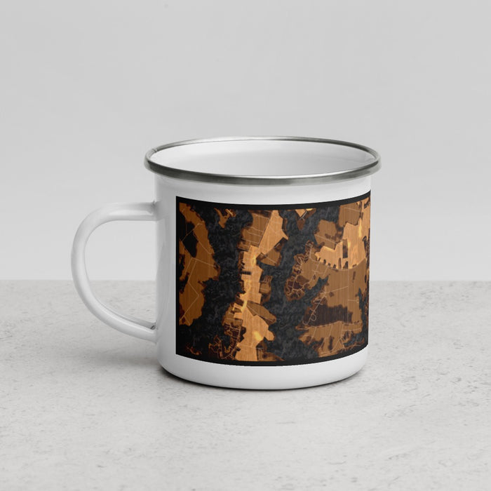 Left View Custom St. Michaels Maryland Map Enamel Mug in Ember