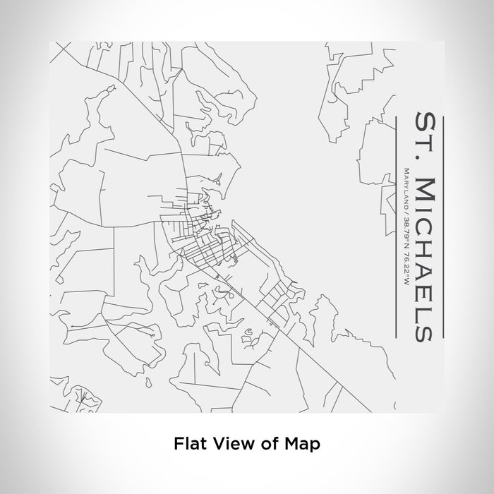 Rendered View of St. Michaels Maryland Map Engraving on 17oz Stainless Steel Insulated Tumbler in White