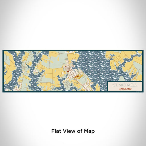 Flat View of Map Custom St. Michaels Maryland Map Enamel Mug in Woodblock