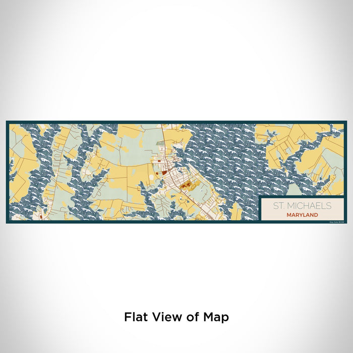 Flat View of Map Custom St. Michaels Maryland Map Enamel Mug in Woodblock