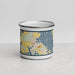 Front View Custom St. Michaels Maryland Map Enamel Mug in Woodblock