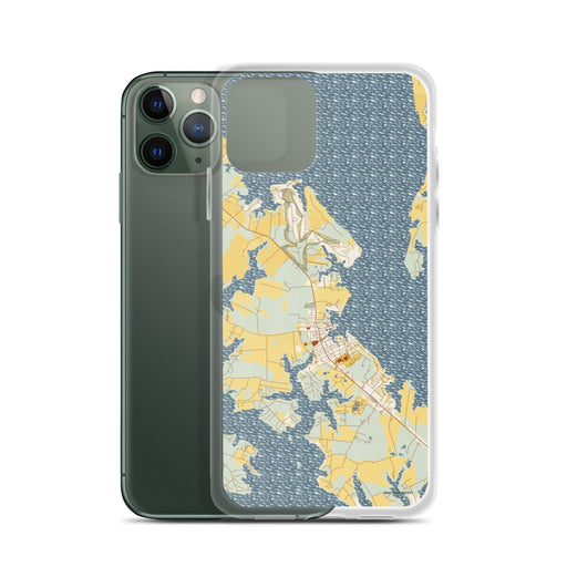 Custom St. Michaels Maryland Map Phone Case in Woodblock