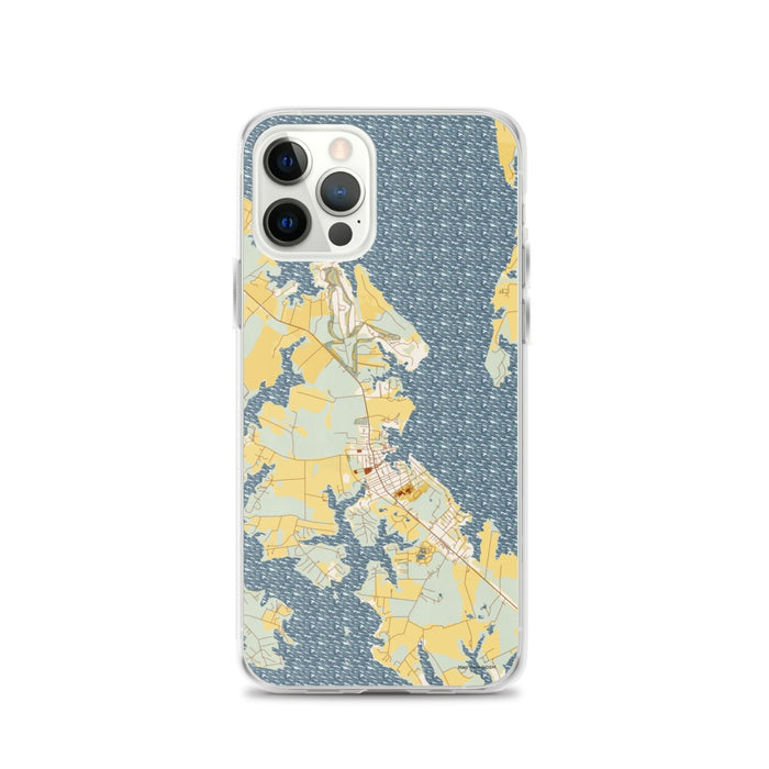 Custom iPhone 12 Pro St. Michaels Maryland Map Phone Case in Woodblock