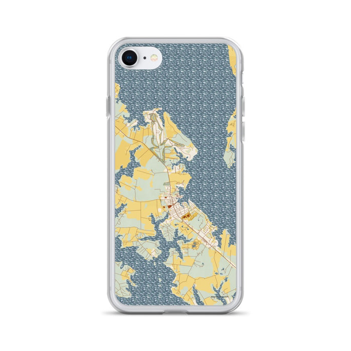 Custom iPhone SE St. Michaels Maryland Map Phone Case in Woodblock