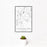 12x18 Stockbridge Massachusetts Map Print Portrait Orientation in Classic Style With Small Cactus Plant in White Planter