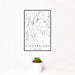 12x18 Stockbridge Massachusetts Map Print Portrait Orientation in Classic Style With Small Cactus Plant in White Planter