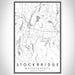 Stockbridge Massachusetts Map Print Portrait Orientation in Classic Style With Shaded Background