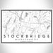 Stockbridge Massachusetts Map Print Landscape Orientation in Classic Style With Shaded Background