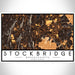 Stockbridge Massachusetts Map Print Landscape Orientation in Ember Style With Shaded Background