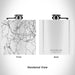 Rendered View of Stockbridge Massachusetts Map Engraving on 6oz Stainless Steel Flask in White