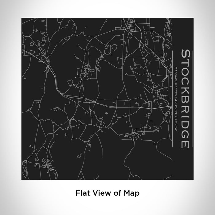 Rendered View of Stockbridge Massachusetts Map Engraving on 17oz Stainless Steel Insulated Tumbler in Black