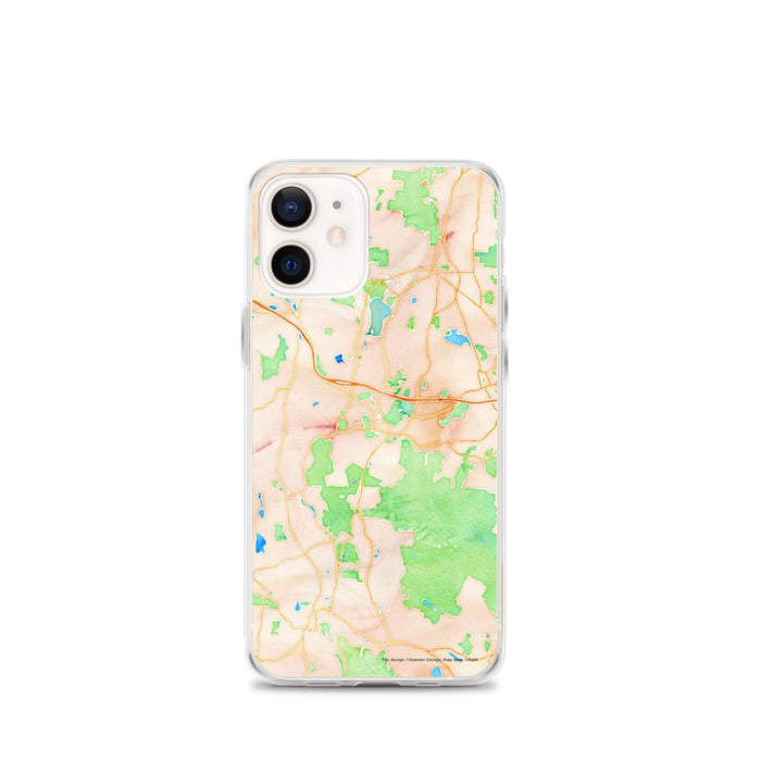 Custom Stockbridge Massachusetts Map iPhone 12 mini Phone Case in Watercolor