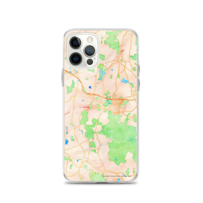 Custom Stockbridge Massachusetts Map iPhone 12 Pro Phone Case in Watercolor