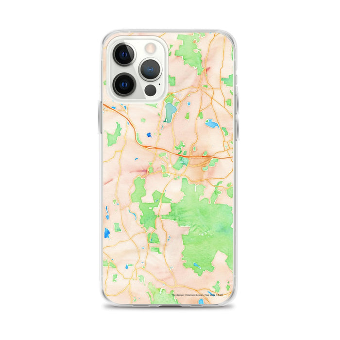 Custom Stockbridge Massachusetts Map iPhone 12 Pro Max Phone Case in Watercolor