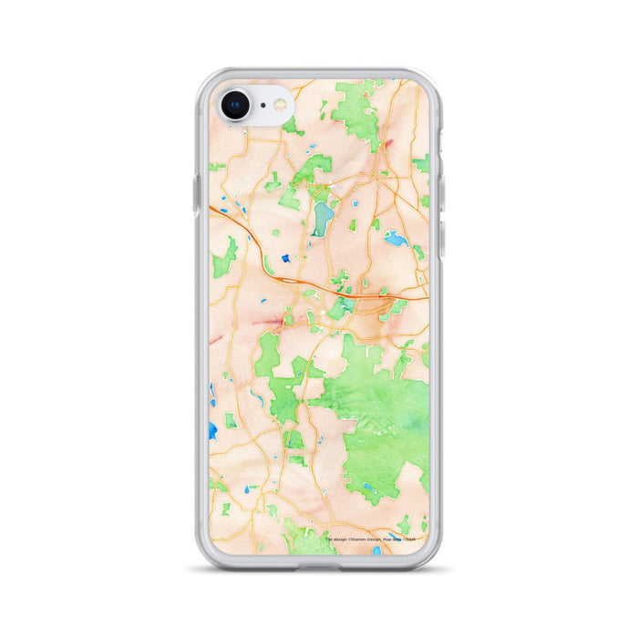 Custom Stockbridge Massachusetts Map iPhone SE Phone Case in Watercolor