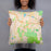 Person holding 18x18 Custom Stockbridge Massachusetts Map Throw Pillow in Watercolor