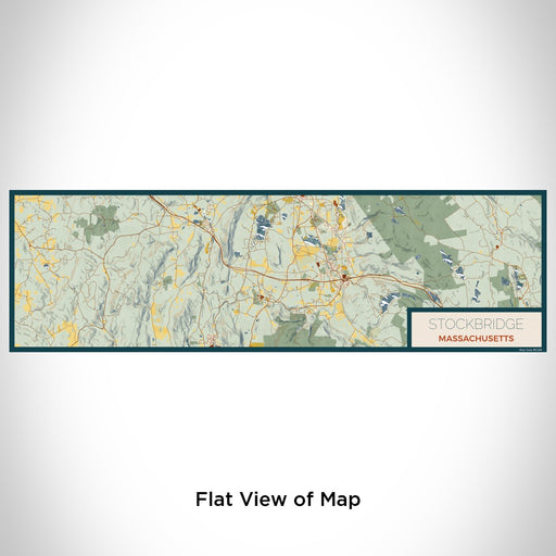 Flat View of Map Custom Stockbridge Massachusetts Map Enamel Mug in Woodblock