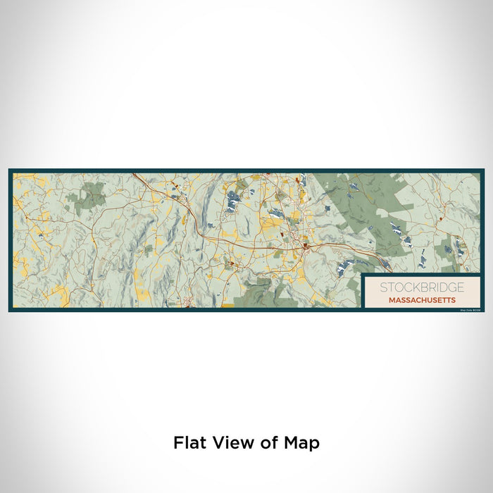 Flat View of Map Custom Stockbridge Massachusetts Map Enamel Mug in Woodblock