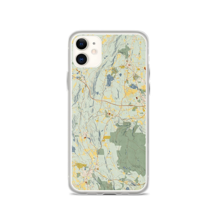 Custom Stockbridge Massachusetts Map Phone Case in Woodblock